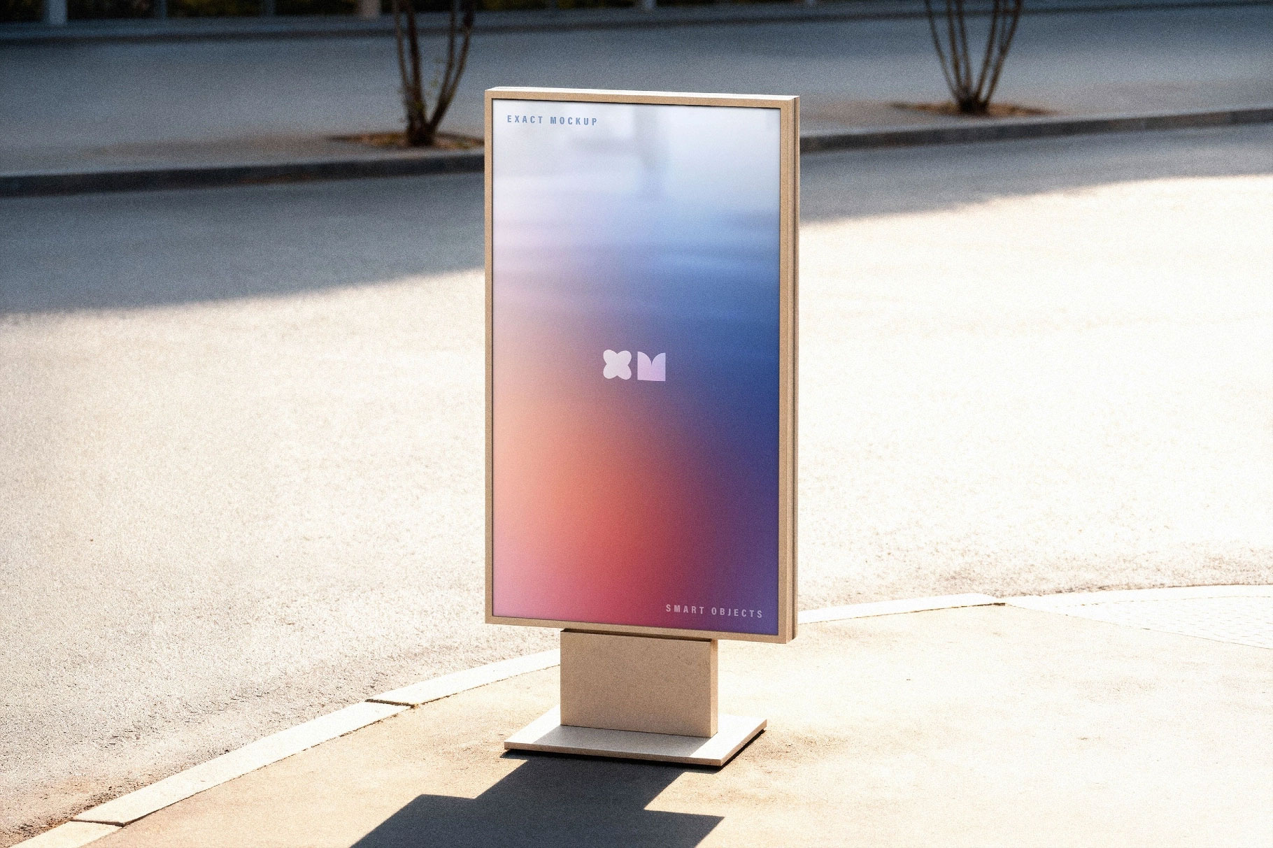 Free Outdoor Vertical Billboard Mockup PSD Template