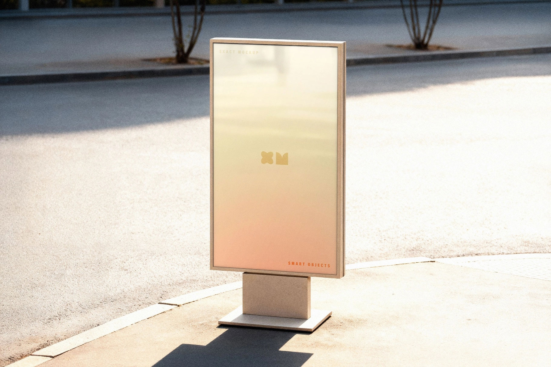 Free Outdoor Vertical Billboard Mockup PSD Template