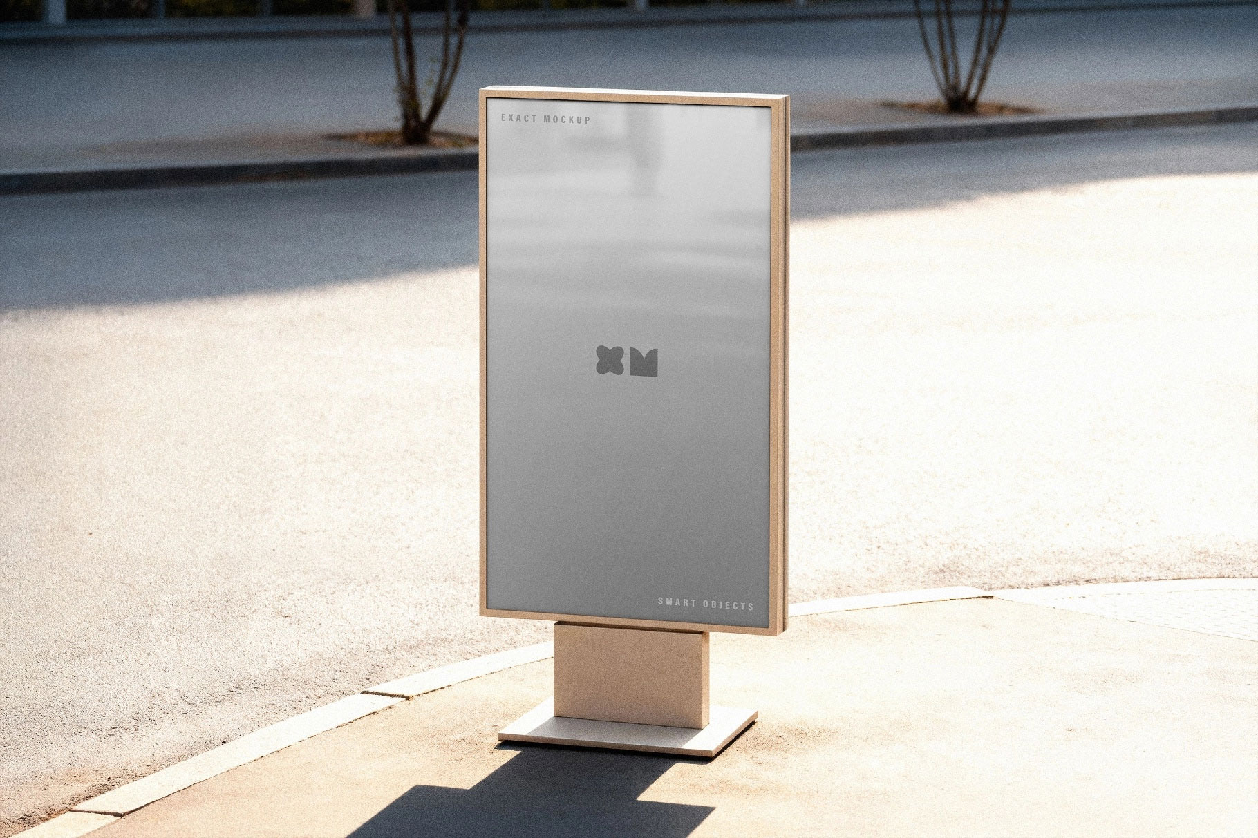 Free Outdoor Vertical Billboard Mockup PSD Template