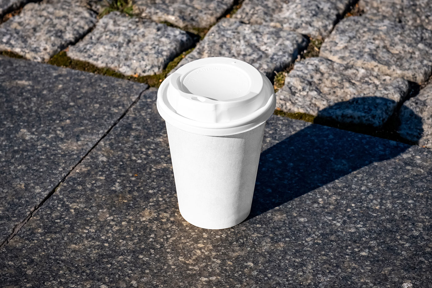 Free Paper Cup on Marble Mockup PSD Template