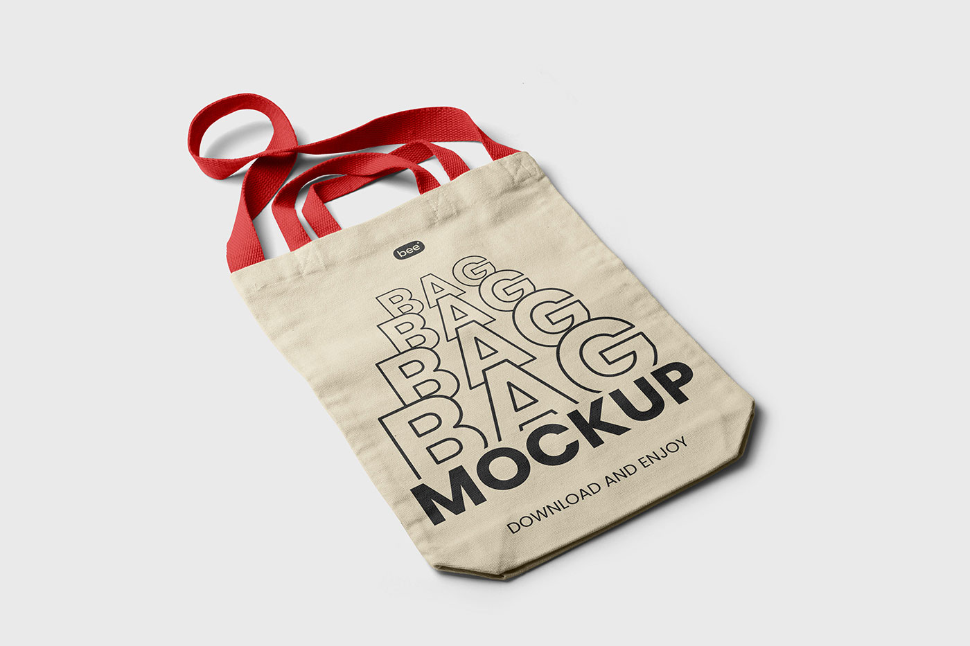 Free Perspective Lying Bag Mockup PSD Template