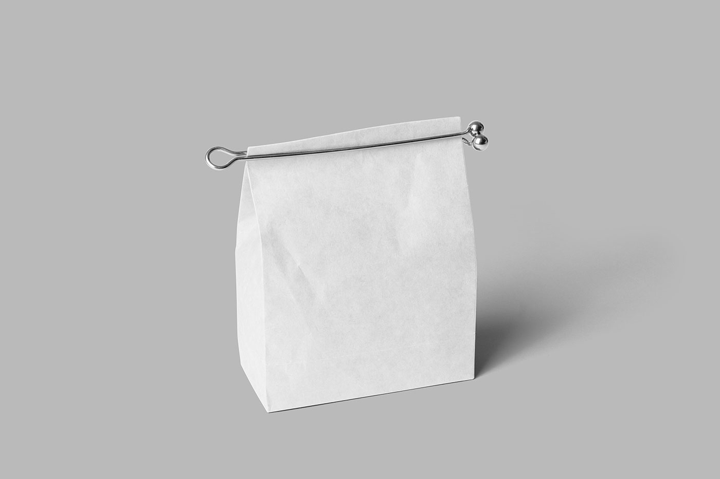 Free Perspective Paper Bag with Clip Mockup PSD Template