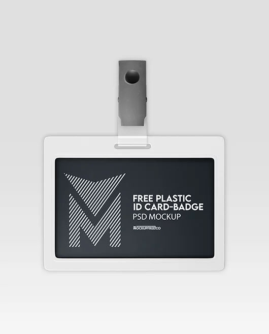 Free Plastic ID Card Badge Mockup PSD Template
