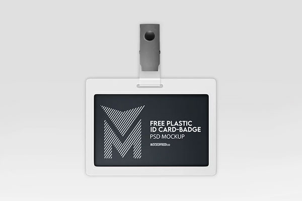 Free Plastic ID Card Badge Mockup PSD Template