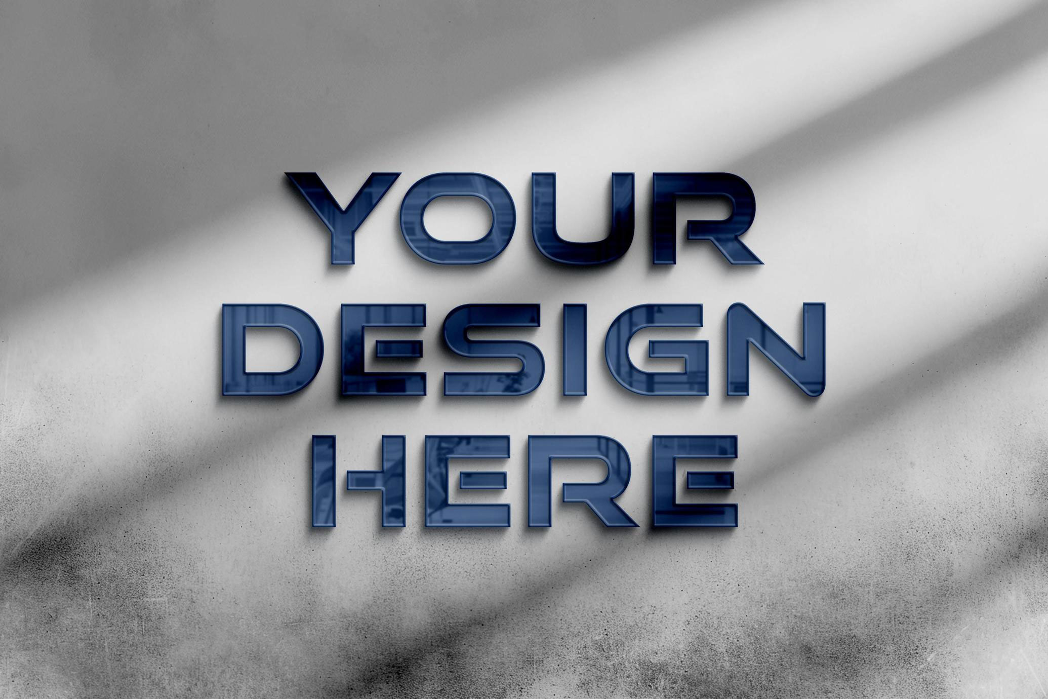 Free Reflection Glass Sign Mockup PSD Template