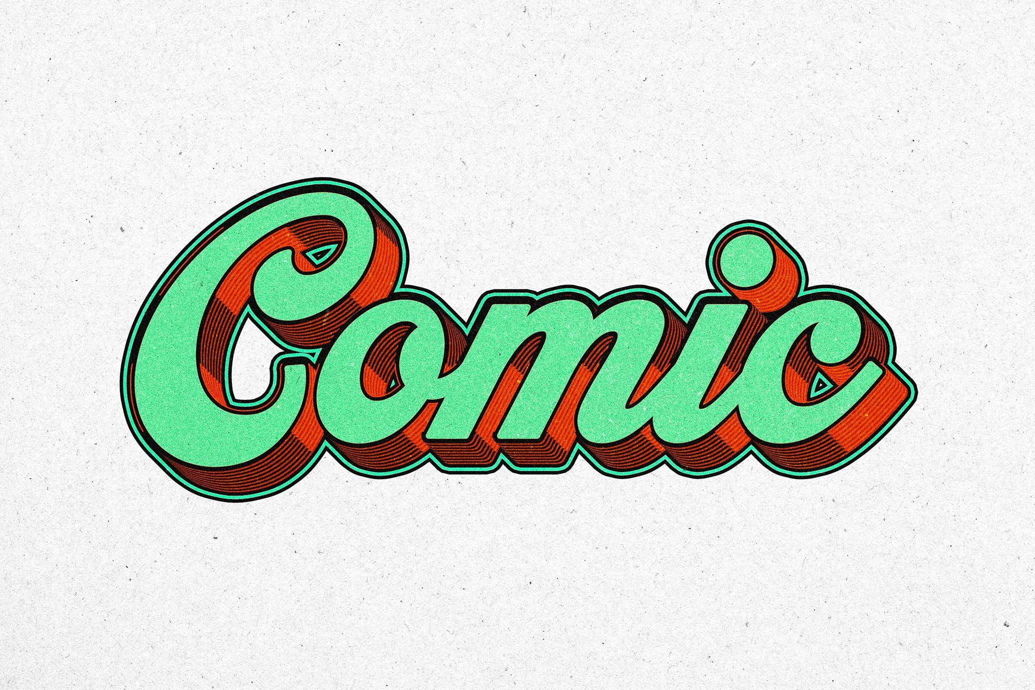 Free Retro Comic Text Effect / Logo Mockup PSD Template