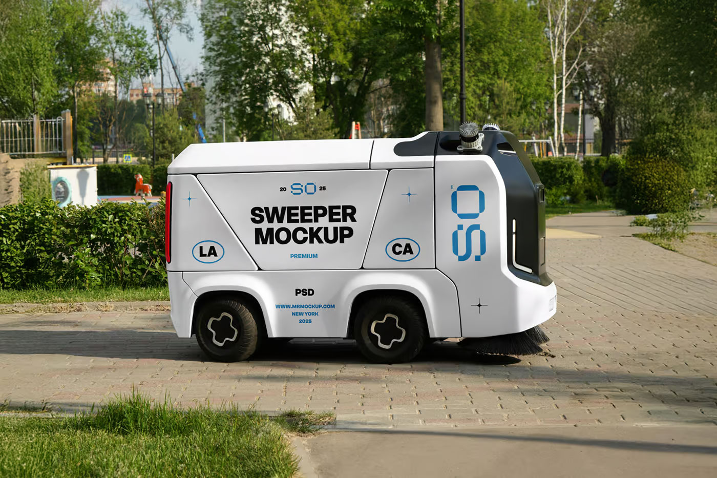 Free Road Sweeper Mockup PSD Template