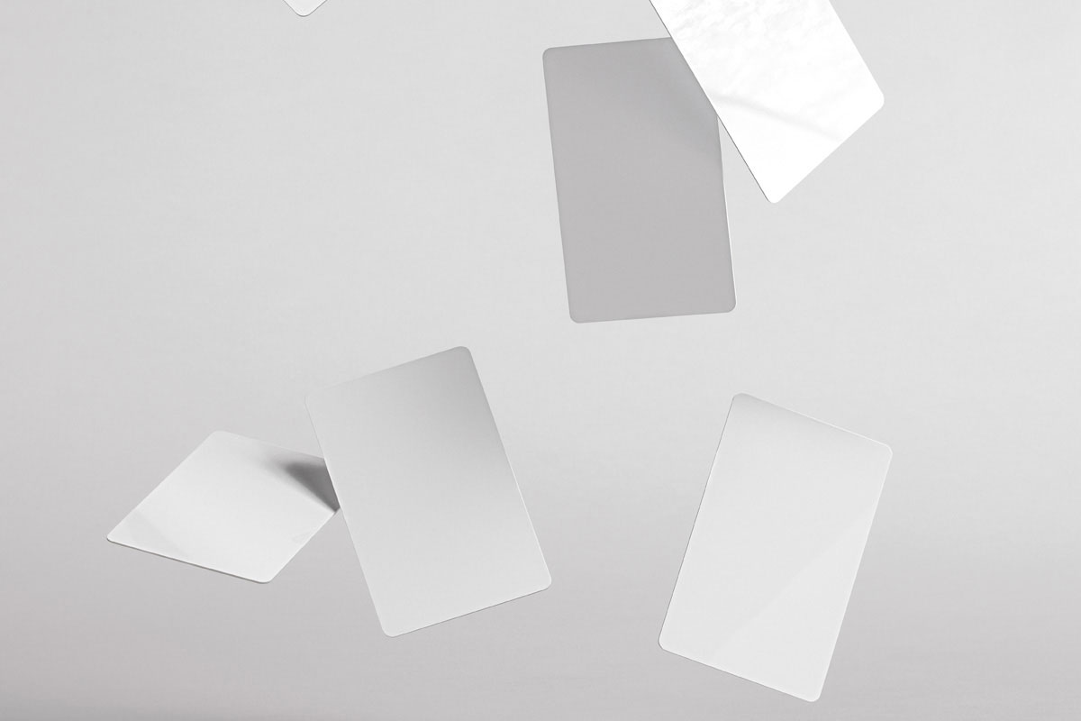 Free Rounded Identity Gravity Cards Mockup PSD Template