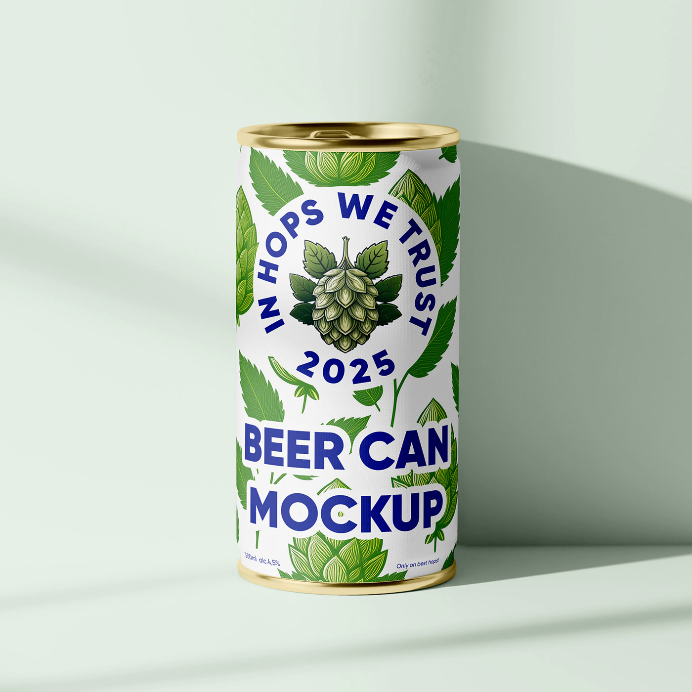 Free Small Beer Can Mockup PSD Template