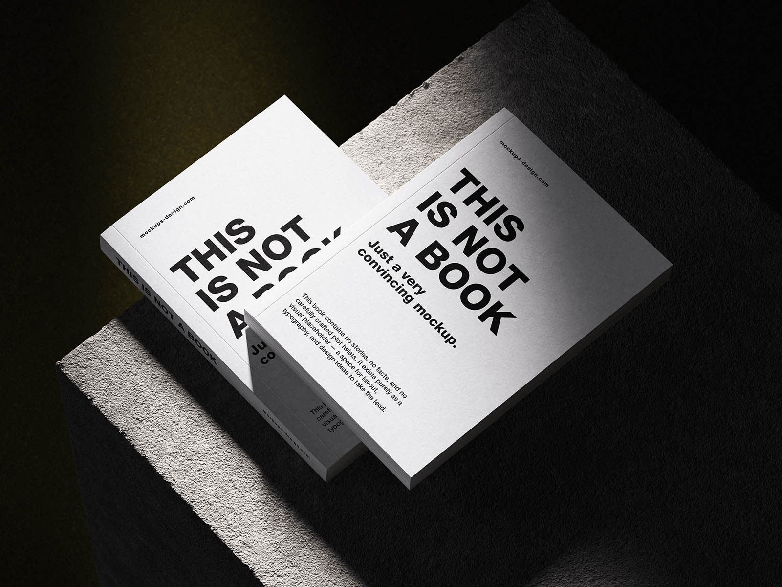 Free Softcover Book on Concrete Mockup PSD Template