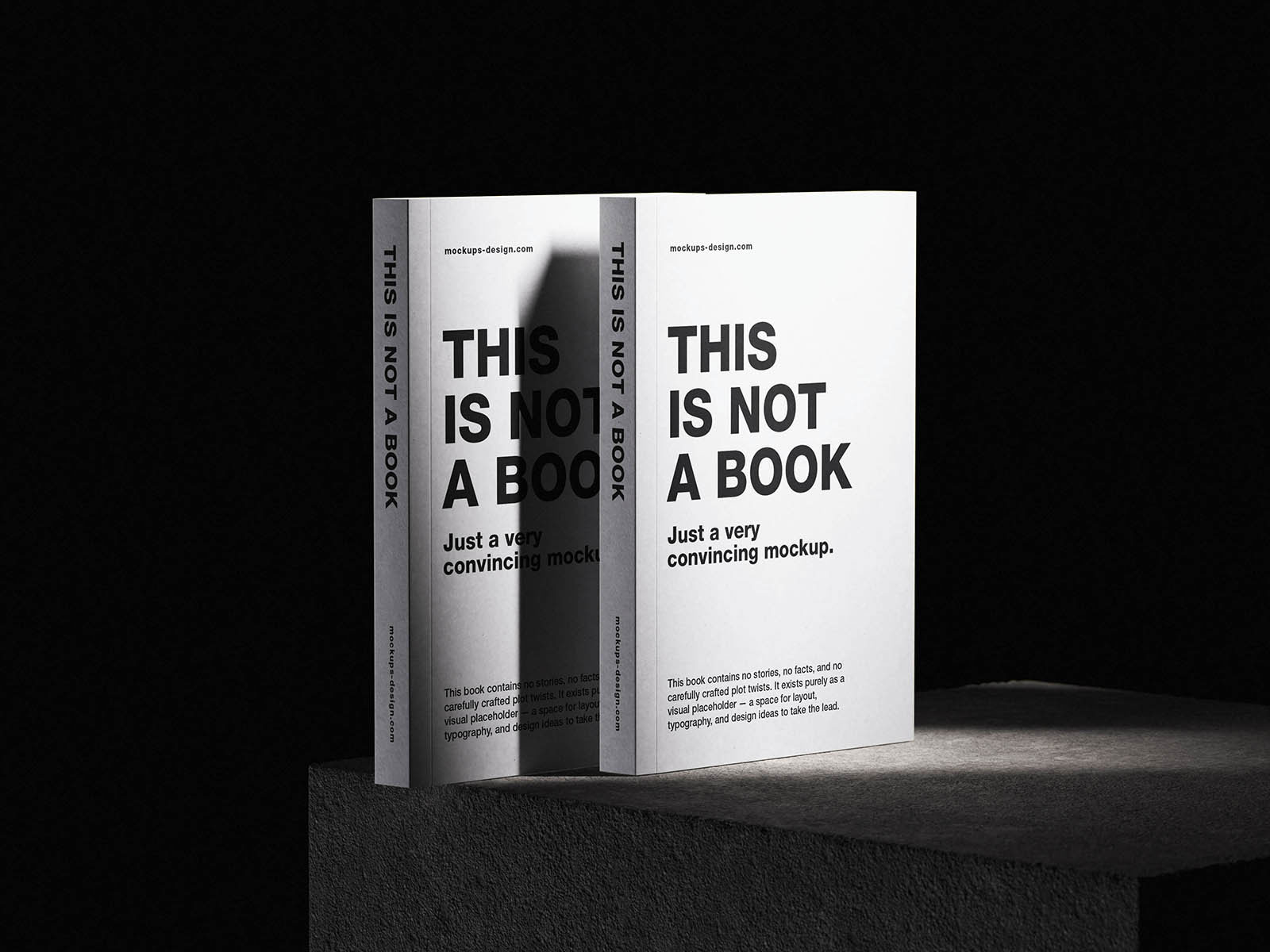 Free Softcover Book on Concrete Mockup PSD Template