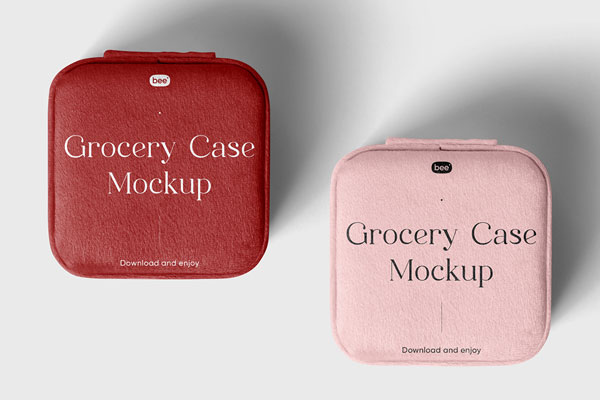 Free Square Fluffy Case Mockups PSD Template