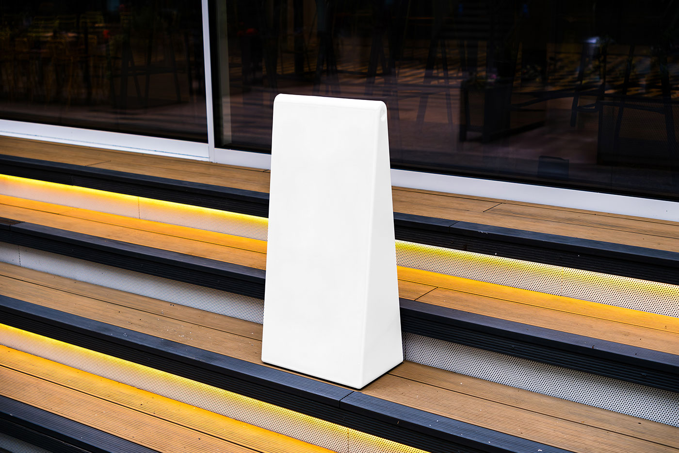 Free Standing Wayfinding Sign Mockup PSD Template