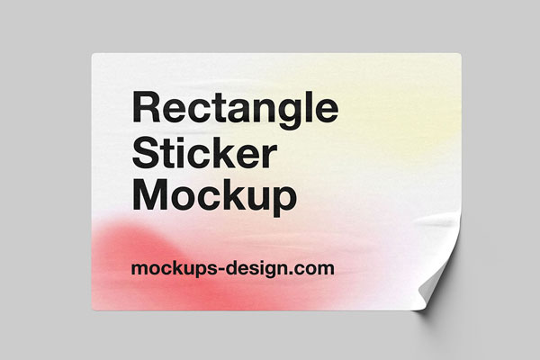 Free Sticker Mockups Collection Rectangle PSD Template