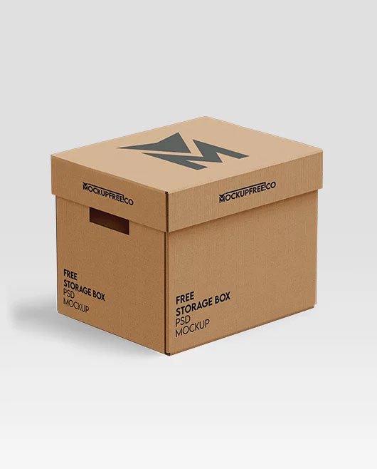 Free Storage Box Mockup PSD Template