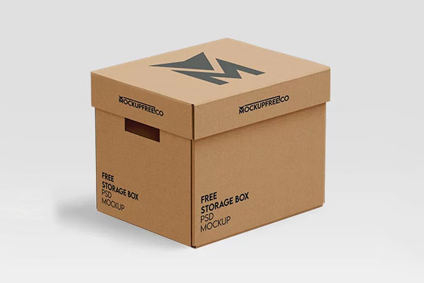 Free Storage Box Mockup PSD Template
