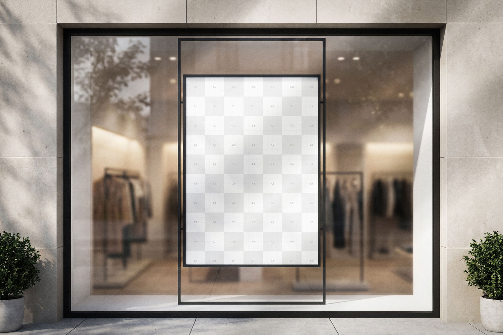 Free Storefront Window Poster Mockup PSD Template
