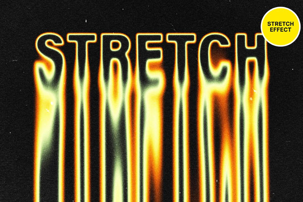 Free Stretch Melting Text Effect / Logo Mockup PSD Template