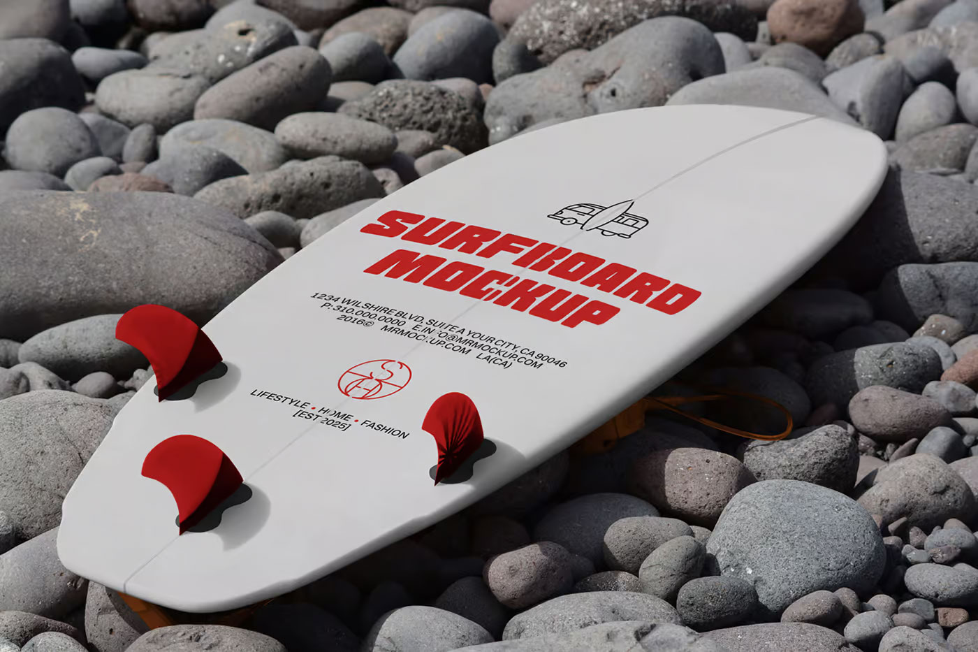 Free Surfboard Mockup PSD Template