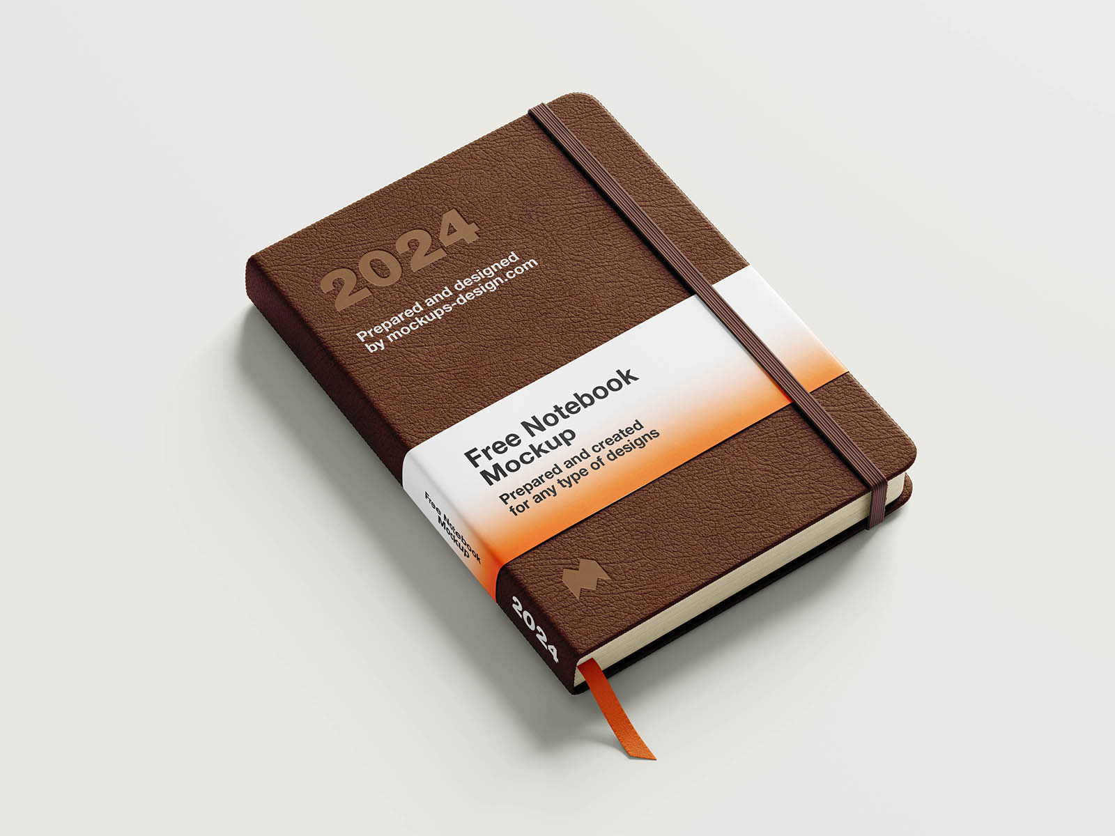 Free Thick Leather Notebook Mockup PSD Template