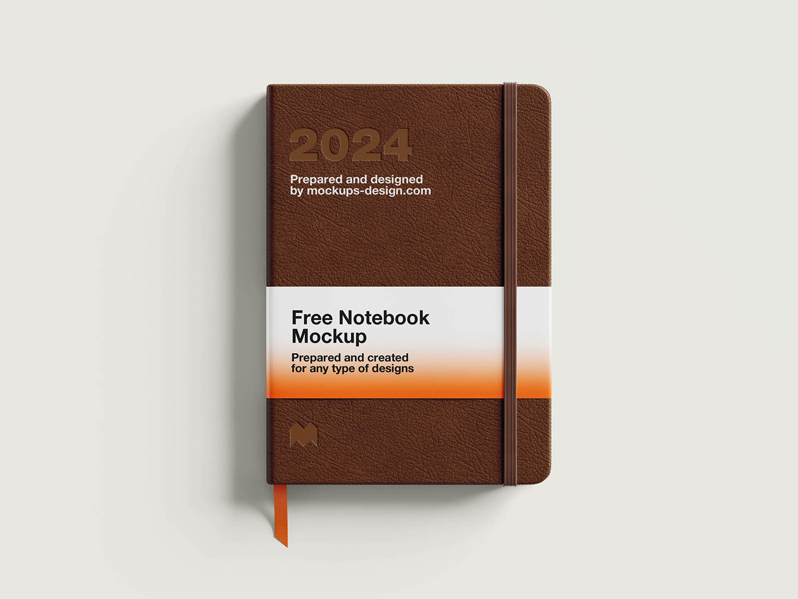 Free Thick Leather Notebook Mockup PSD Template
