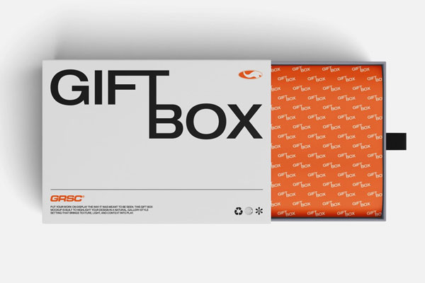 Free Top View Gift Box Mockup PSD Template