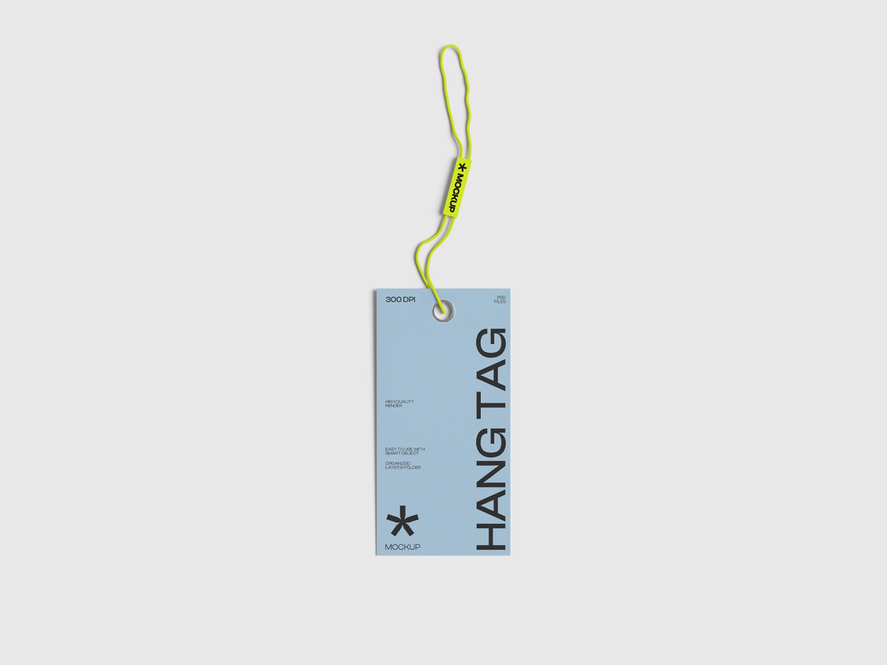 Free Top View Hang Tag Mockup PSD Template