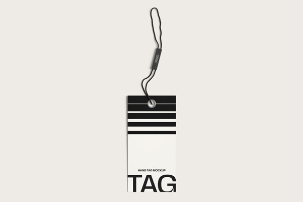 Free Top View Hang Tag Mockup PSD Template