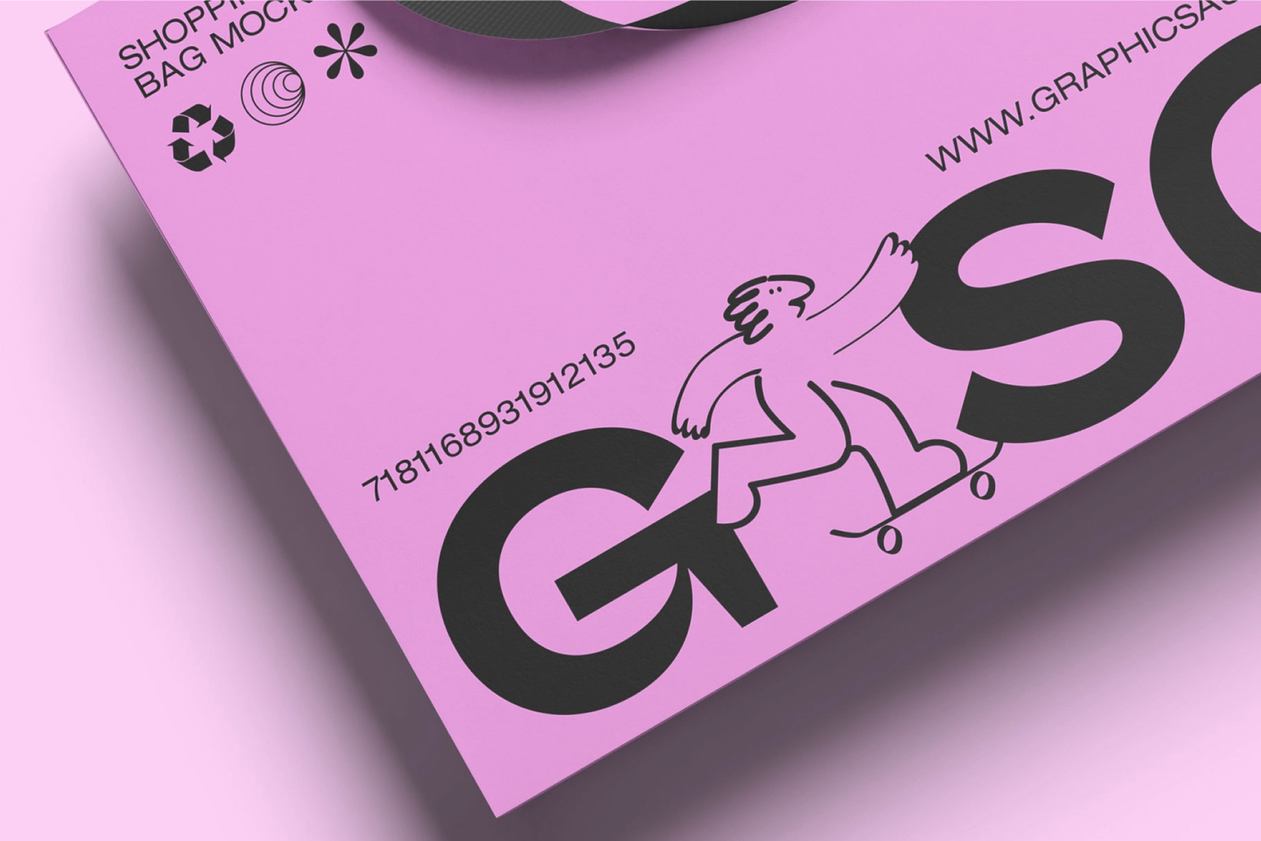Free Top View Shopping Bag Mockup PSD Template