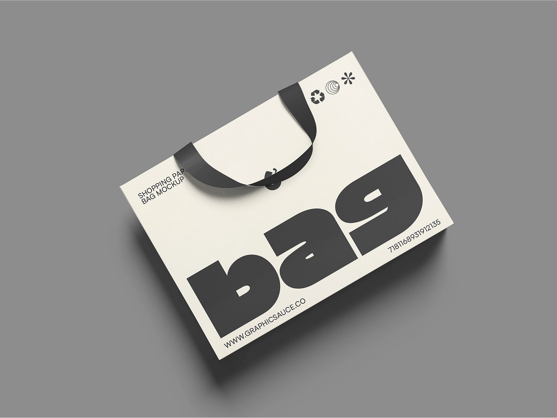 Free Top View Shopping Bag Mockup PSD Template