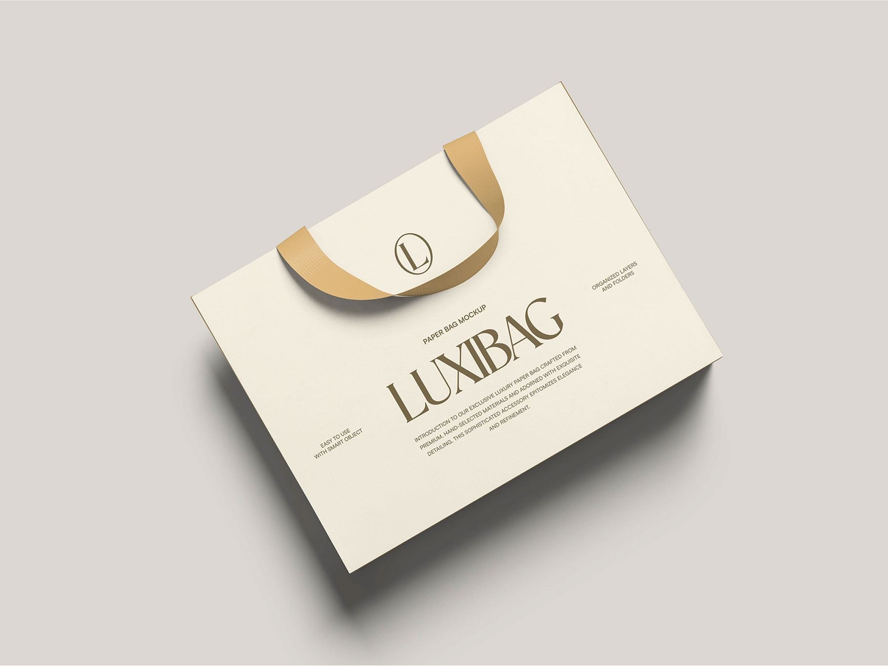 Free Top View Shopping Bag Mockup PSD Template
