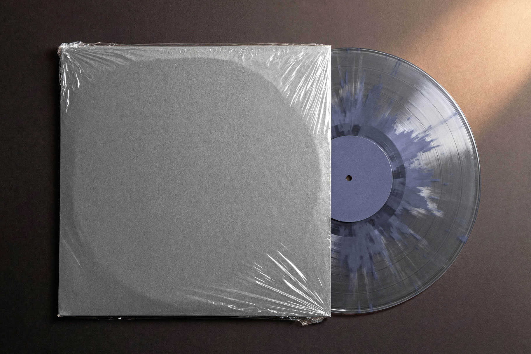 Free Top View Vinyl Cover Mockup PSD Template