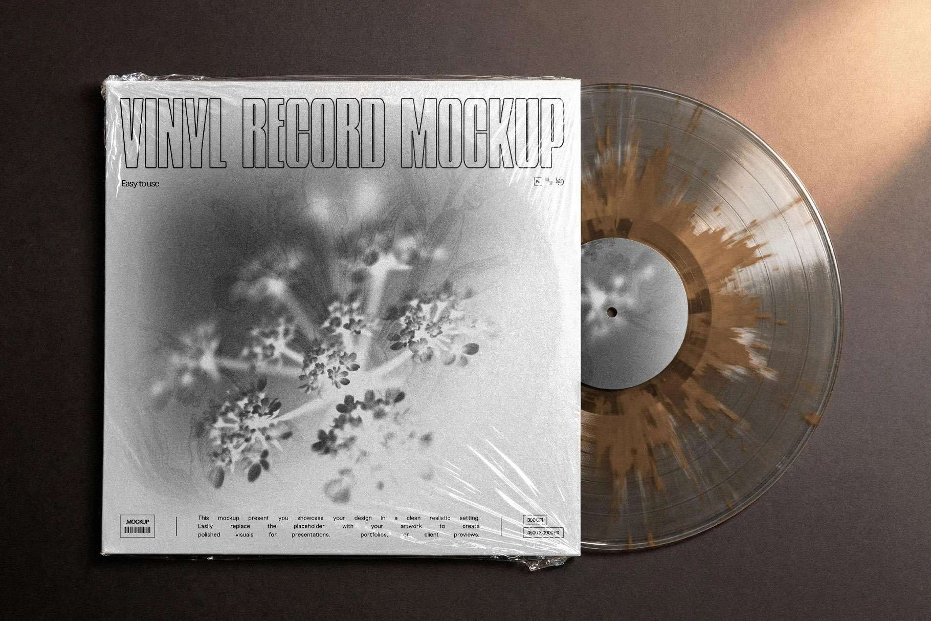 Free Top View Vinyl Cover Mockup PSD Template