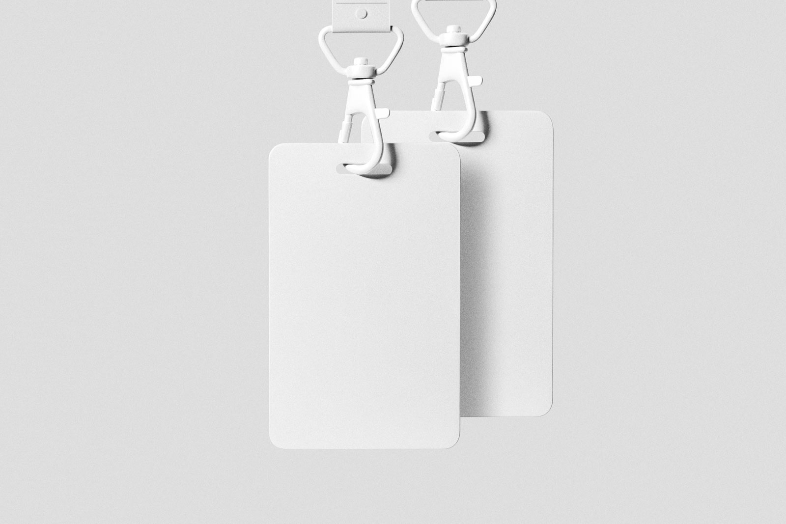Free Two Lanyard ID Card Mockup PSD Template