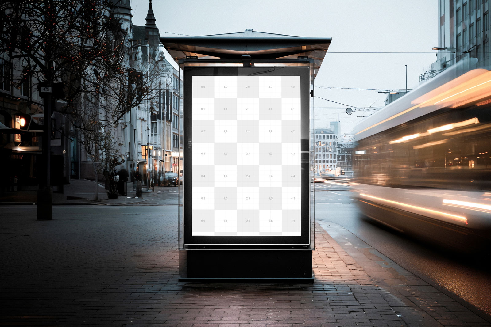 Free Urban Bus Stop Banner Mockup PSD Template