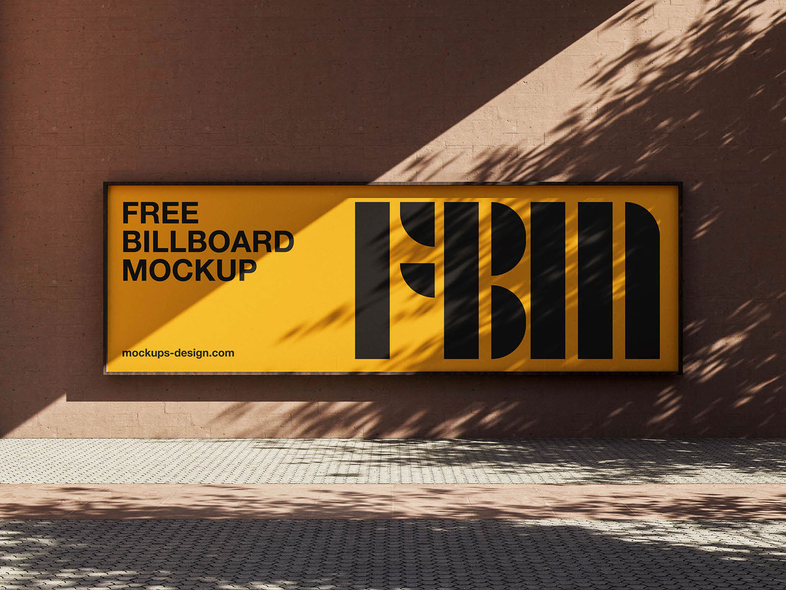 Free Urban Wall Billboard Mockup PSD Template