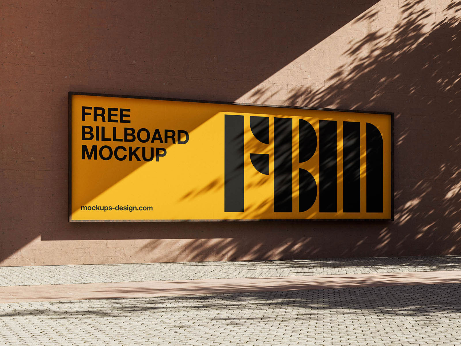 Free Urban Wall Billboard Mockup PSD Template