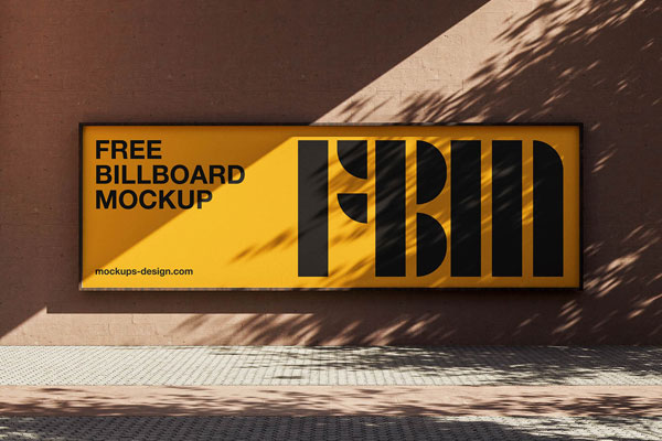Free Urban Wall Billboard Mockup PSD Template