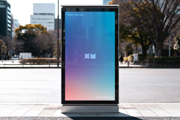 Free Vertical Street Signage Mockup PSD Template