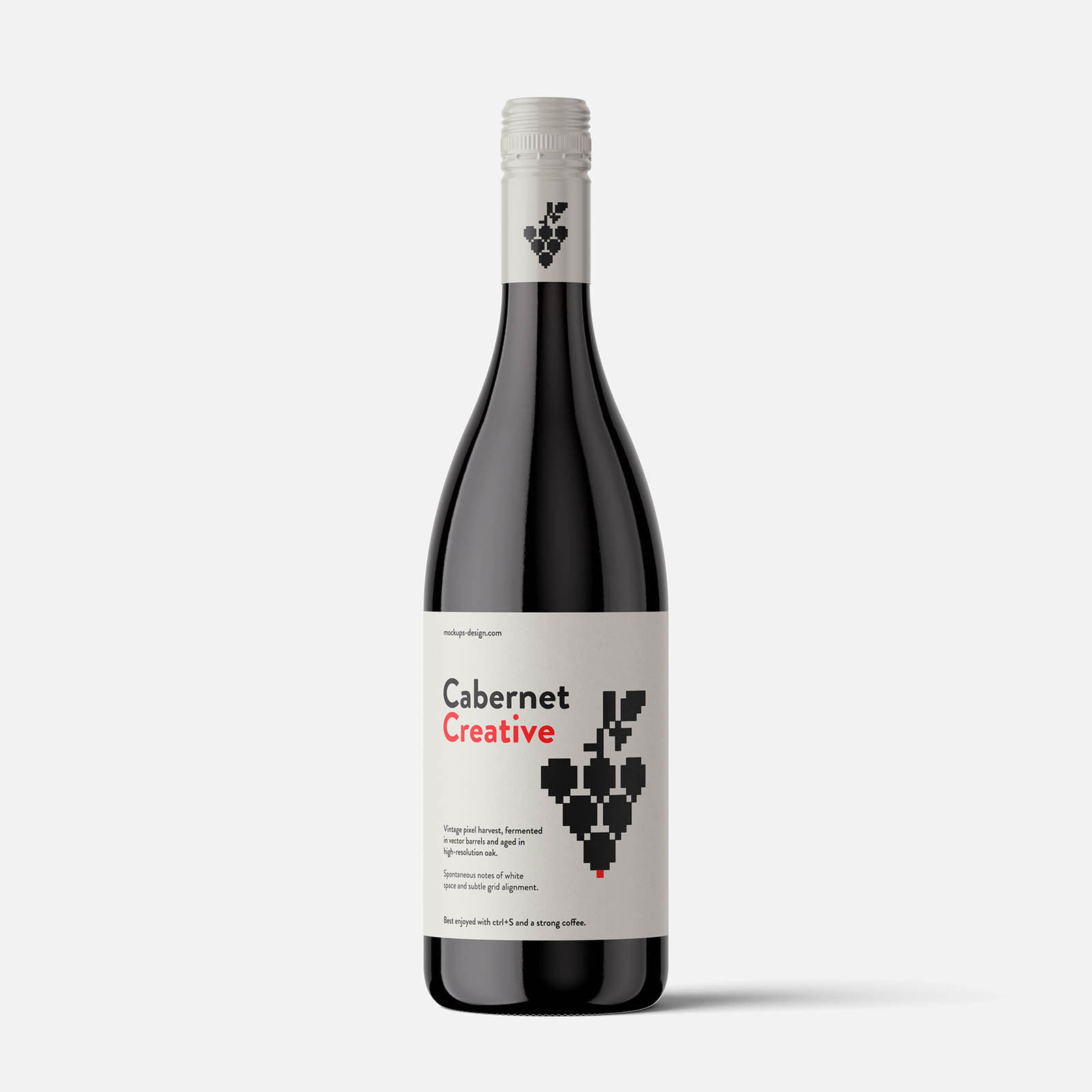 Free Wine Bottle with Screw Lid Mockup PSD Template