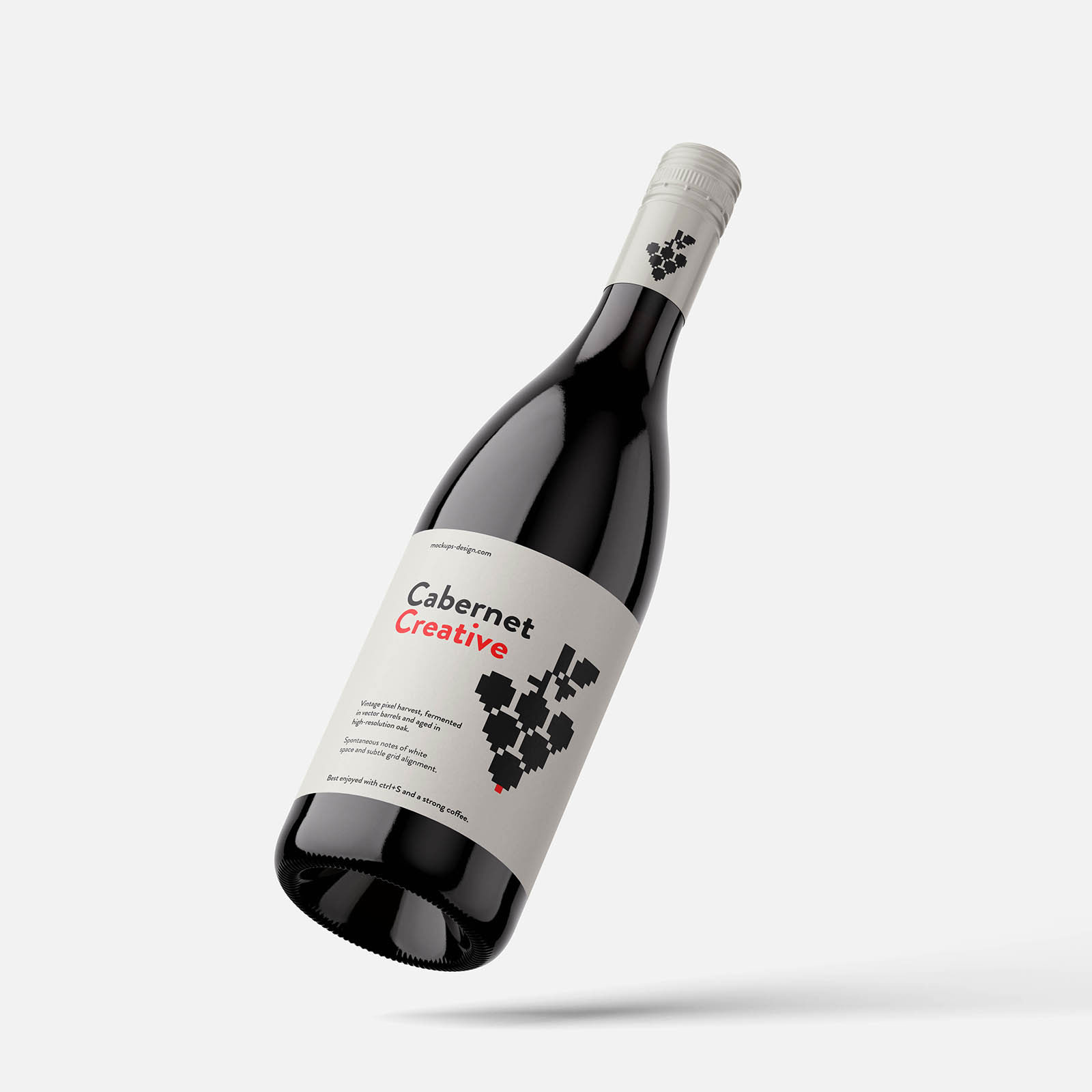 Free Wine Bottle with Screw Lid Mockup PSD Template