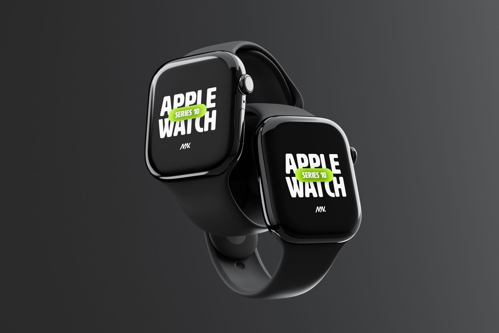 Free 2 Floating Apple Watch 10 Mockup PSD Template