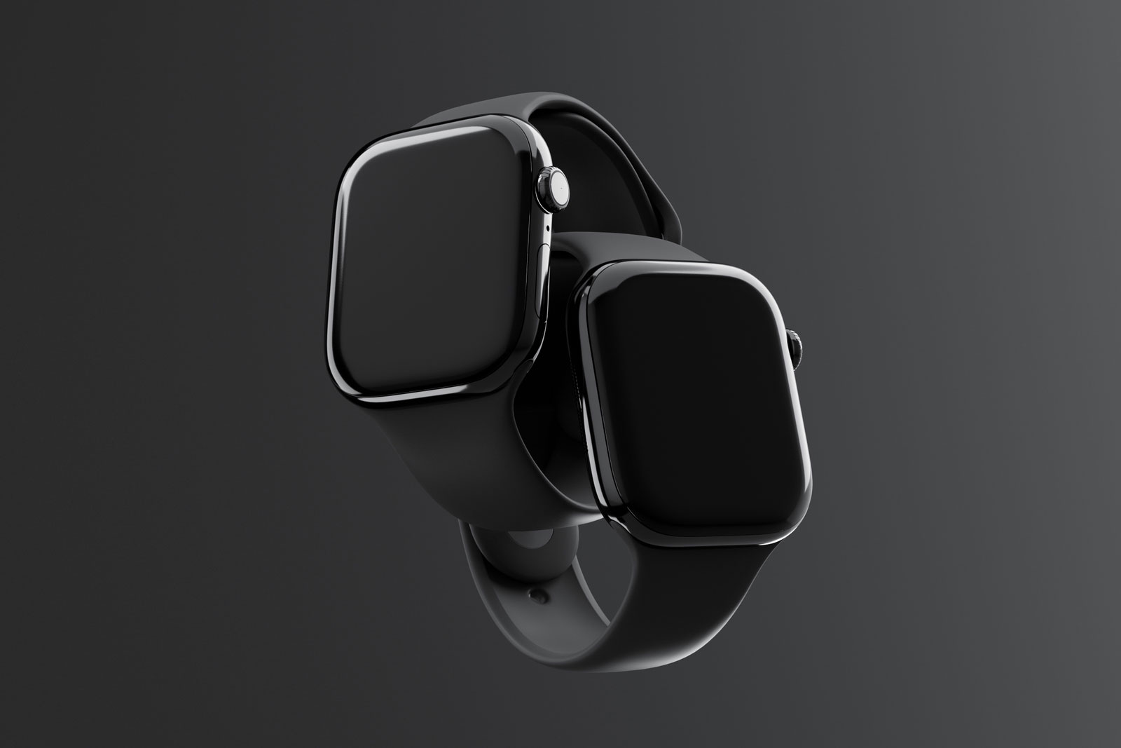 Free 2 Floating Apple Watch 10 Mockup PSD Template