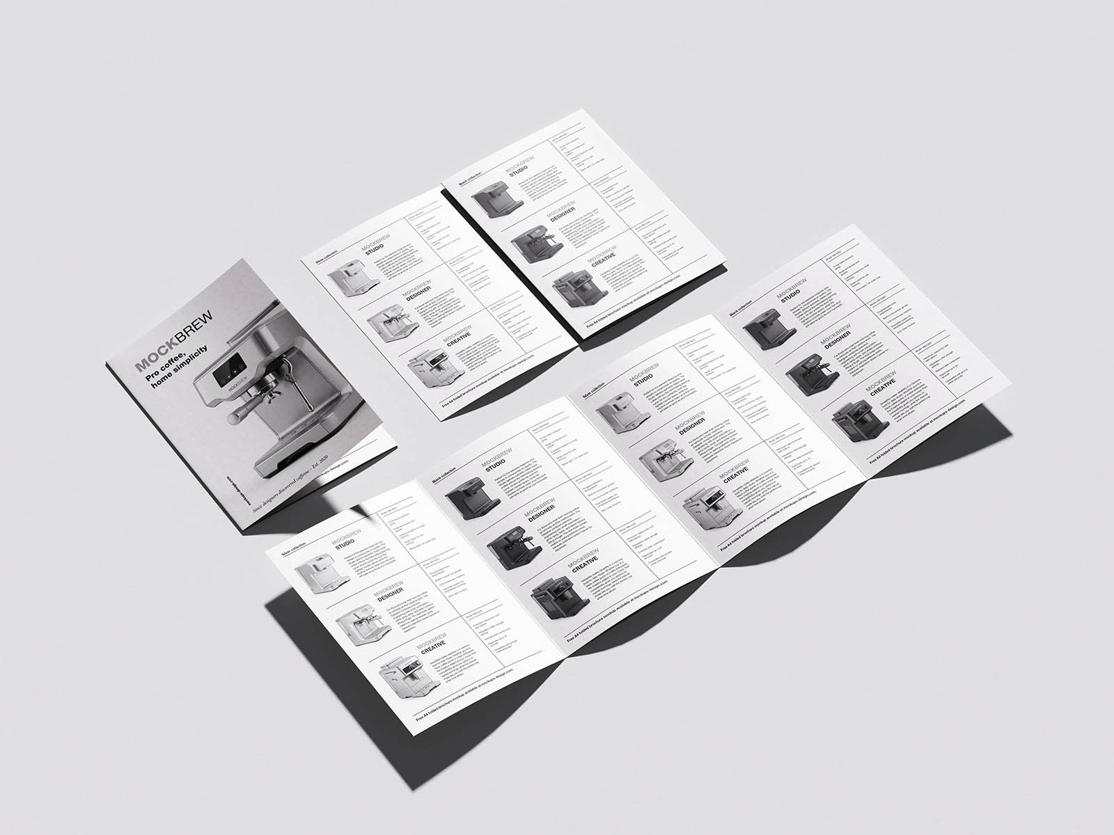 Free A4 Folded Brochure Mockup PSD Template
