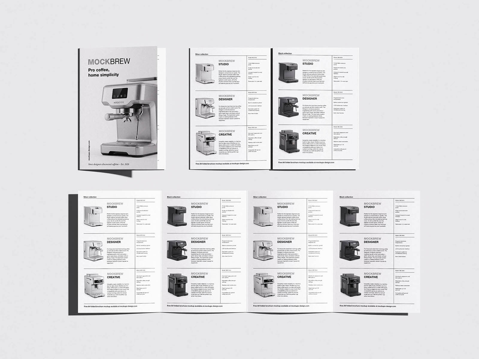 Free A4 Folded Brochure Mockup PSD Template