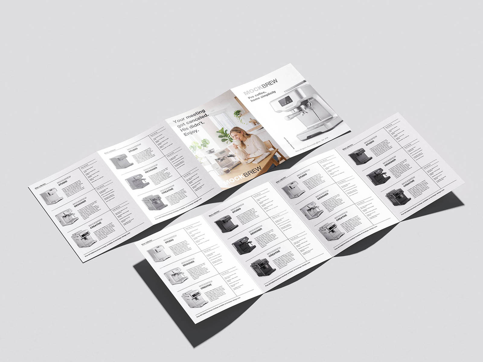 Free A4 Folded Brochure Mockup PSD Template