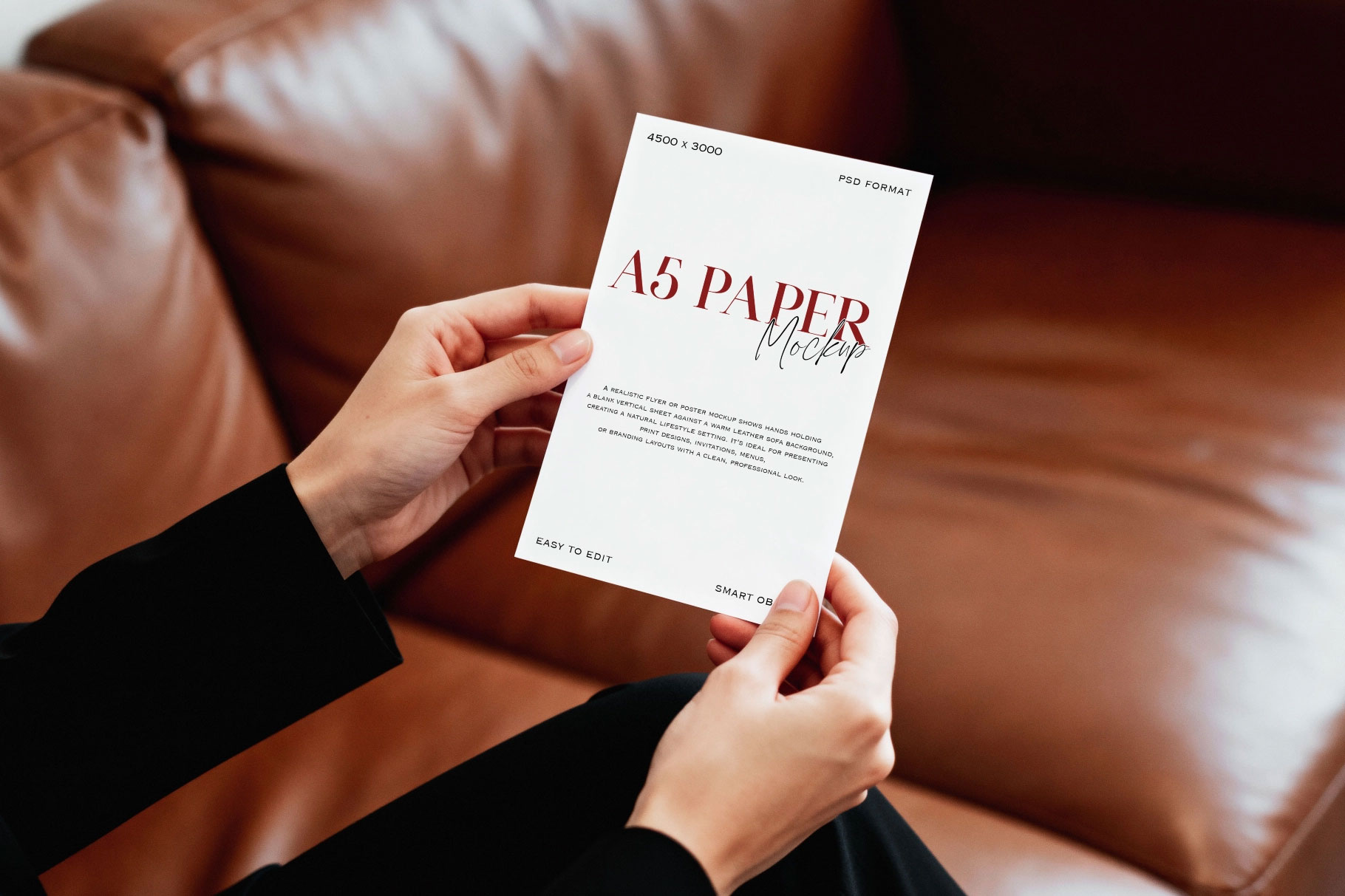 Free A5 Paper Mockup PSD Template