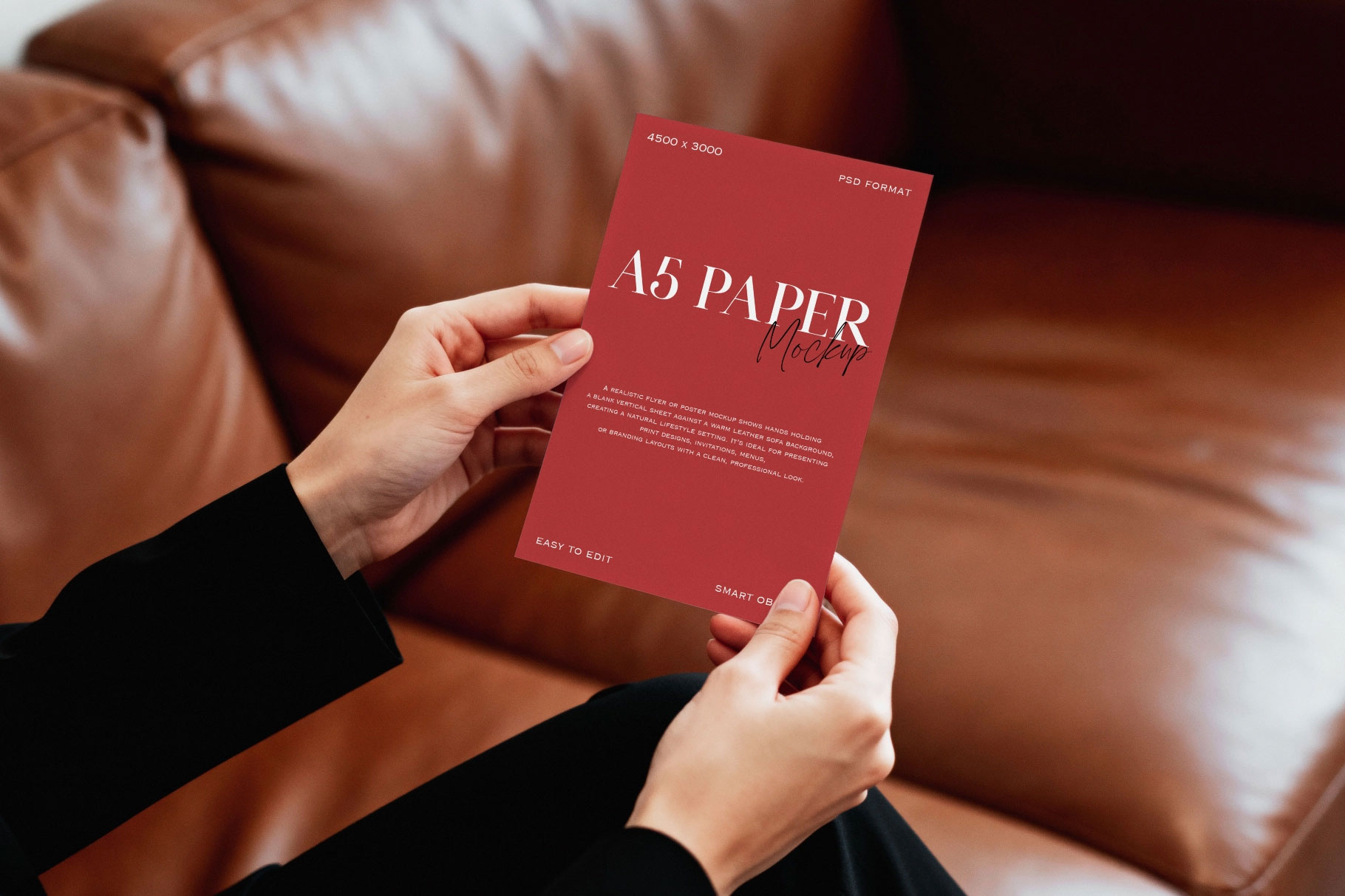 Free A5 Paper Mockup PSD Template