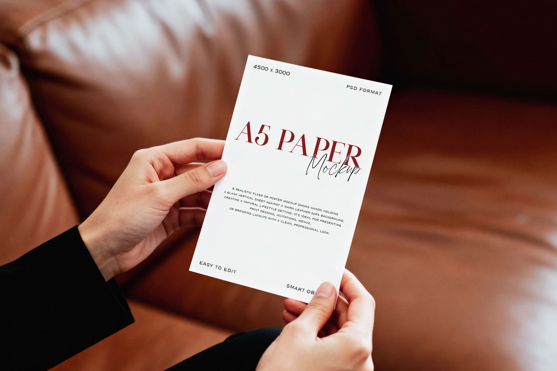 Free A5 Paper Mockup PSD Template