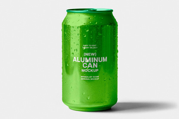 Free Aluminum Can Mockup PSD Template